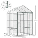 Outsunny Walk In Greenhouse Garden Clear PVC Frame Shelves Reinforced Plant Grow