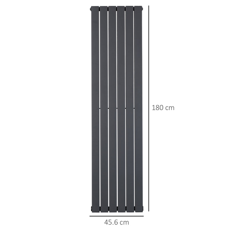 HOMCOM Vertical Designer Radiator Wall-mounted Heater for Bedroom Study Grey