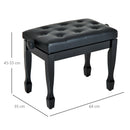 HOMCOM Faux Leather Piano Stool Height Adjustable Seat Keyboard Bench Black