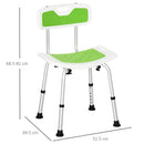 HOMCOM Shower Stool for the Elderly and Disabled, Adjustable Shower Stool