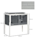 PawHut Wooden Hamster Cage for Dwarf Hamsters, Gerbils, Rutin Chicken w/ Shelf