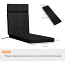 Outsunny Set of 2 Lounger Cushions Deep Seat Patio Cushions with Ties Black