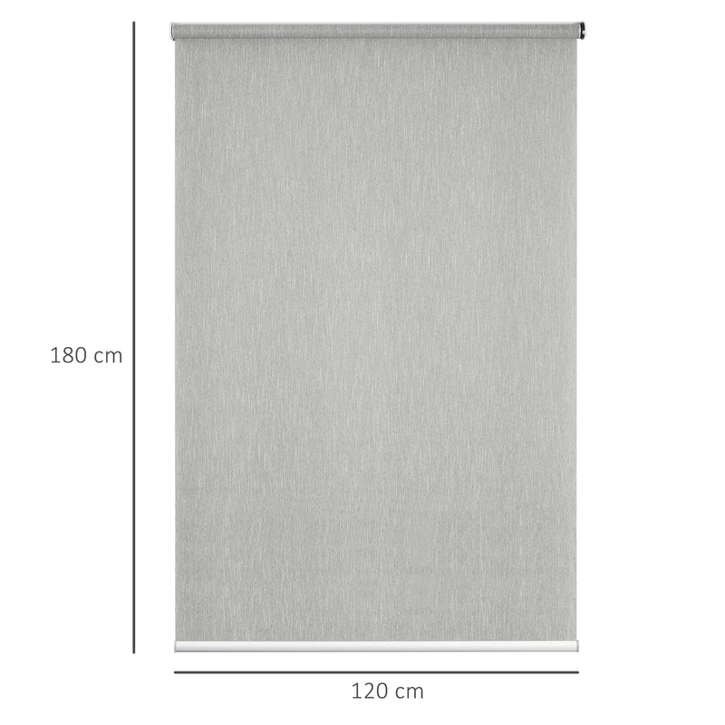HOMCOM Electric Smart Roller Blinds for Windows with Remote, Grey, 120x180cm