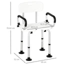 HOMCOM Adjustable Shower Stool with Suction Foot Pads for Elderly Disabled
