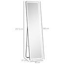 HOMCOM LED Lighted Full Length Mirror, Floor Standing or Wall Mount Bedroom