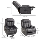 HOMCOM Power Lift Recliner Sofa Chair for Elderly with Remote and Side Pockets