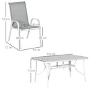 Outsunny 7 Piece Garden Dining Set w/ Dining Table and Chairs for Backyard Grey