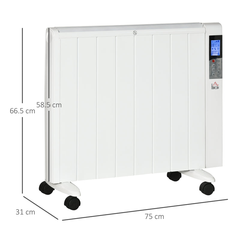 HOMCOM Convector Radiator Panel Space Heater Freestanding / Wall-mounted White