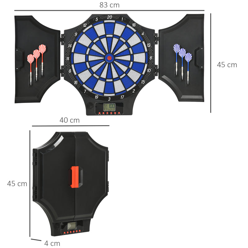 SPORTNOW Electronic Dartboard Set with Cabinet, 31 Games, for 8 Players