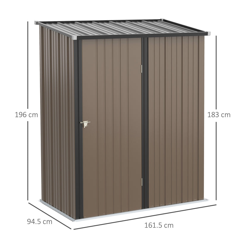 Outsunny Outdoor Storage Shed Steel Garden Shed w/ Lockable Door for Backyard