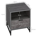 HOMCOM Bedside Table, Sofa Side Table W/ Drawer and Shelf Living Room, Bedroom
