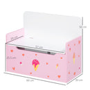 ZONEKIZ  2 in 1 Wooden Kids Storage Bench, Toy Box w/ Safety Rod - Pink