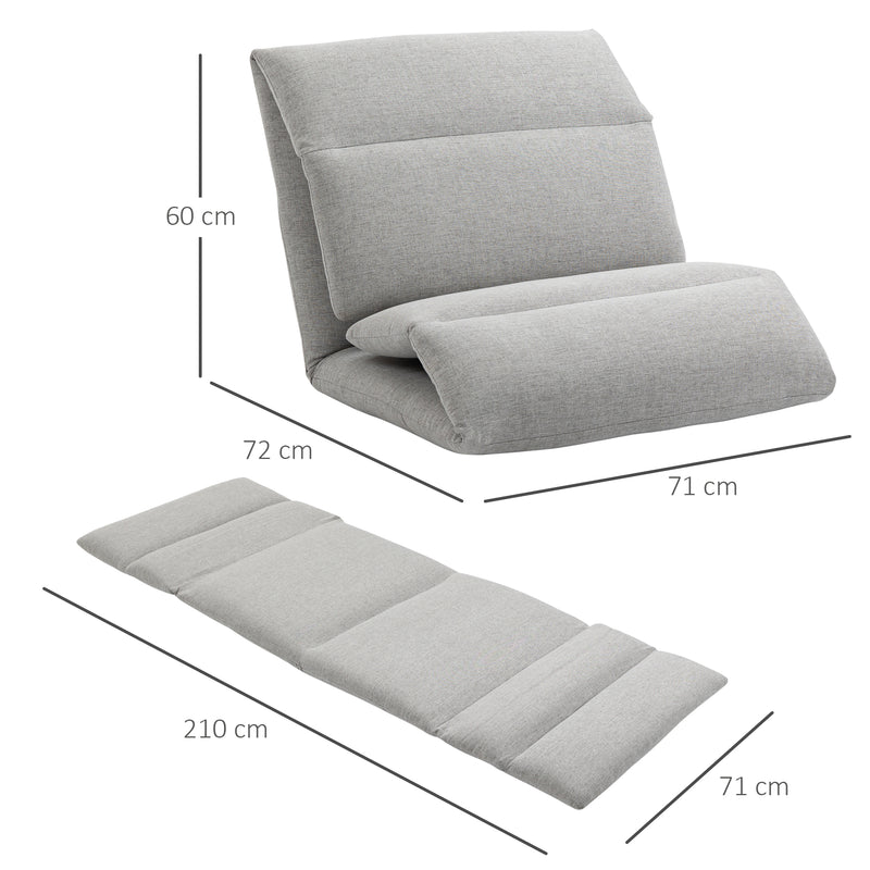 HOMCOM Adjustable Floor Chair with Back Support for Gaming Meditation Grey