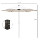 Outsunny 2.8m Patio Umbrella Parasol Outdoor Table Umbrella 6 Ribs Off-White