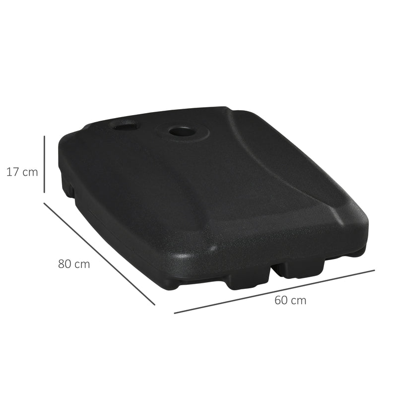 Outsunny 7kg Parasol Base  w/ Wheels Water and Sand, Up to 75kg Black