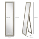 HOMCOM Full Length Mirror, Farmhouse Wall Mirror, Hanging & Freestanding