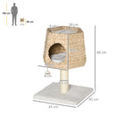 PawHut Cat Tree Activity Center with Cattail Fluff Bed Condo Sisal Post Ball