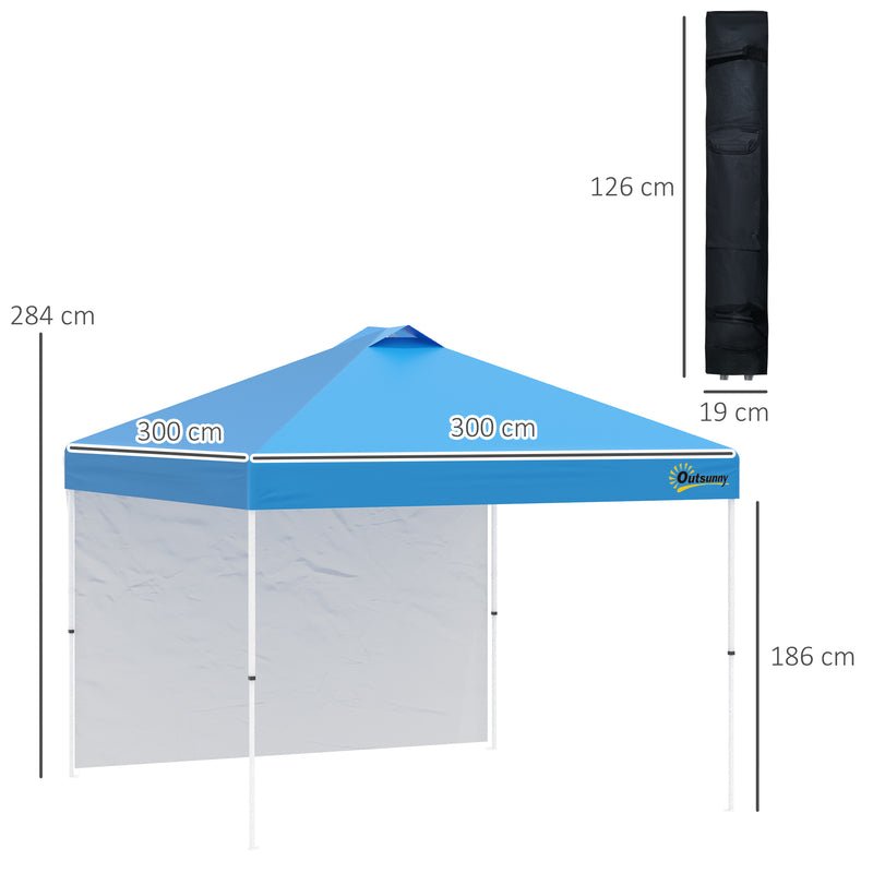 3x3 tent in cm Outsunny 3x3(M) Pop Up Gazebo Canopy Tent w/ 1 Sidewall Carrying Bag B