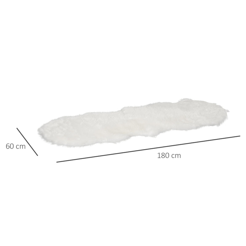 HOMCOM Faux Fur Fluffy Rug, Shaggy Area Rugs for Living Room Bedroom, 60x180 cm