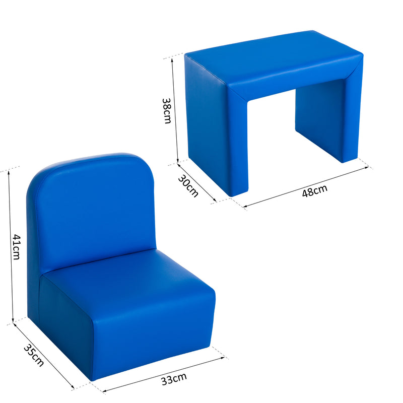 HOMCOM Kids Mini Sofa 2 In 1 Table Chair Set Children Armchair Seat Girl Boys
