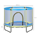 ZONEKIZ 55" Kids Trampoline with Enclosure Net for Toddler 1-6 Years Blue