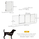 PawHut Freestanding Pet Gate w/ 2 Support Feet for Doorways Stairs White