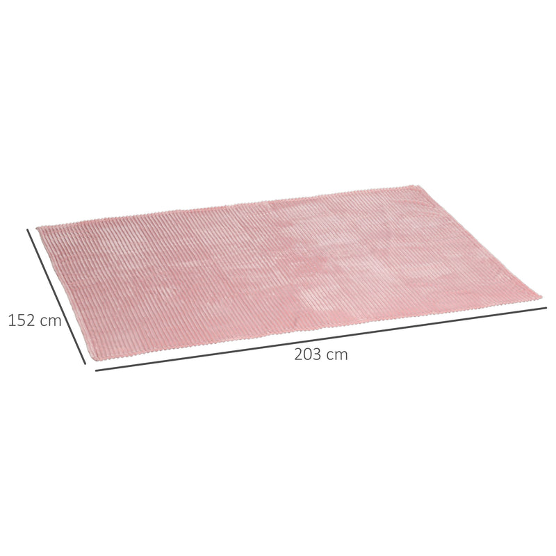 HOMCOM Flannel Fleece Blanket Double Size Throw Blanket for Bed 203x152cm Pink