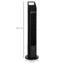 HOMCOM Oscillating Tower Fan Cooling With Remote, 4H Timer For Home Office
