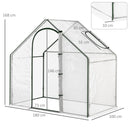 Outsunny Portable Walk-in PVC Greenhouse w/ Zipped Door for Flowers Plant
