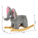 Ride on Elephant Rocker Children Rocking Horse Grey Nursery Rhymes Kids Toy Game