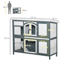 Pawhut Rabbit Hutch   Grey, Black, White