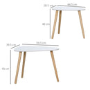 HOMCOM Side Table Set of 2, Modern End Coffee Bedside Tables White Natural