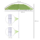 Outsunny arc1.7m Outdoor Beach Umbrella Parosol Tilt Sun Shelter w/  Bag Green