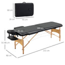 HOMCOM Salon Portable Folding Massage Table Bed Tattoo Therapy  Couch 2 Section