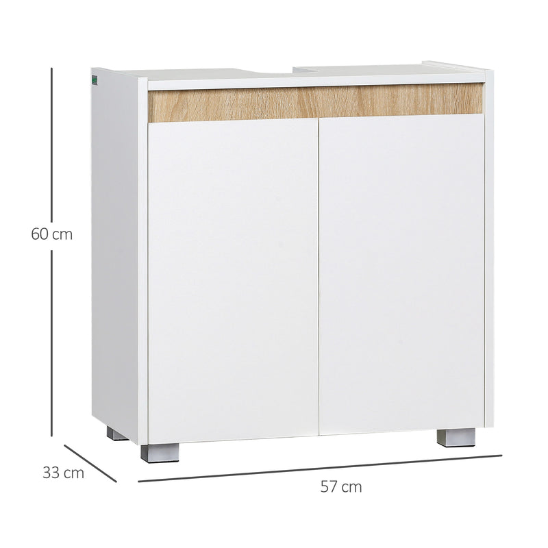 kleankin Modern Bathroom Sink Cabinet, Floor Standing Under Sink Cabinet White