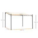 Outsunny 4 x 3M Wall Mounted Awning Free Stand Canopy Shade Porch Pergola Cream