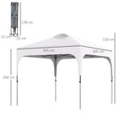 Outsunny Pop Up Gazebo Foldable w/ Wheeled Carry Bag & 4 Weight Bags, White