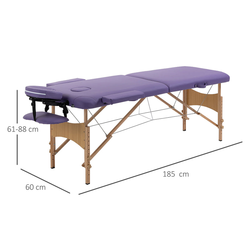 HOMCOM Salon Portable Folding Massage Table Bed Tattoo Therapy  Couch 2 Section