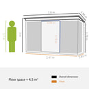 Outsunny Garden Shed Outdoor Storage Tool Organizer w/ Double Sliding Door