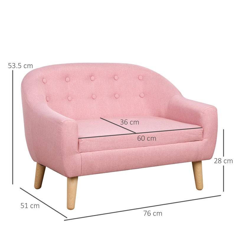 HOMCOM Kids Mini Sofa Children Armchair Seating Bedroom Playroom Furniture Pink