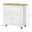 HOMCOM Sideboard Storage Cabinet Freestanding Kitchen Cupboard with Drawers