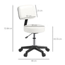 HOMCOM Adjustable Swivel Salon Chair Padded Seat Back 5 Wheels White