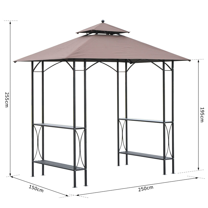 Outsunny 2.5x1.5m BBQ Tent Canopy Patio Outdoor Awning Gazebo Party Sun Shelter