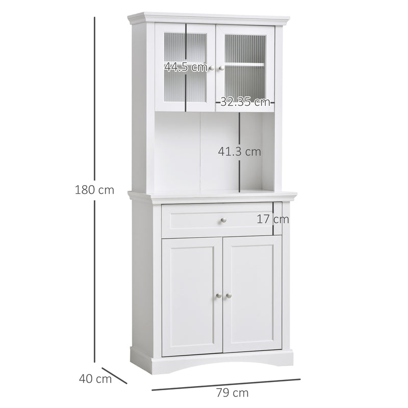 HOMCOM Kitchen Cupboard Storage Cabinet with Drawer, Doors and Shelves, White