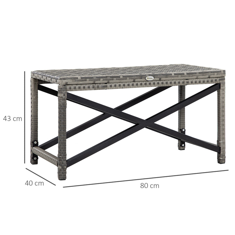 Outsunny PE Wicker Outdoor Coffee Table, Rattan Side Table w/ Plastic Board