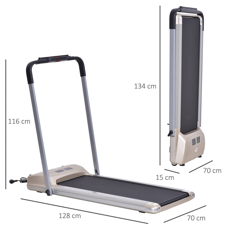 HOMCOM Folding Treadmill, 1-10km/h Electric Running Machine w/ LCD Monitor