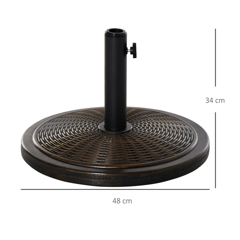 Outsunny Cantilever Offset Umbrella Base Cement Parasol Stand, Black