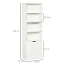 HOMCOM 2 Door 4 Shelves Bookcase Wooden Storage Cabinet Display Unit White