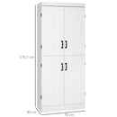 HOMCOM Kitchen Cupboard Storage Cabinet w/ 4 Doors and Adjustable Shelves,White