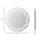 kleankin LED Dimming Lighted Bathroom Mirror with Smart Touch, Anti-Fog, 70cm